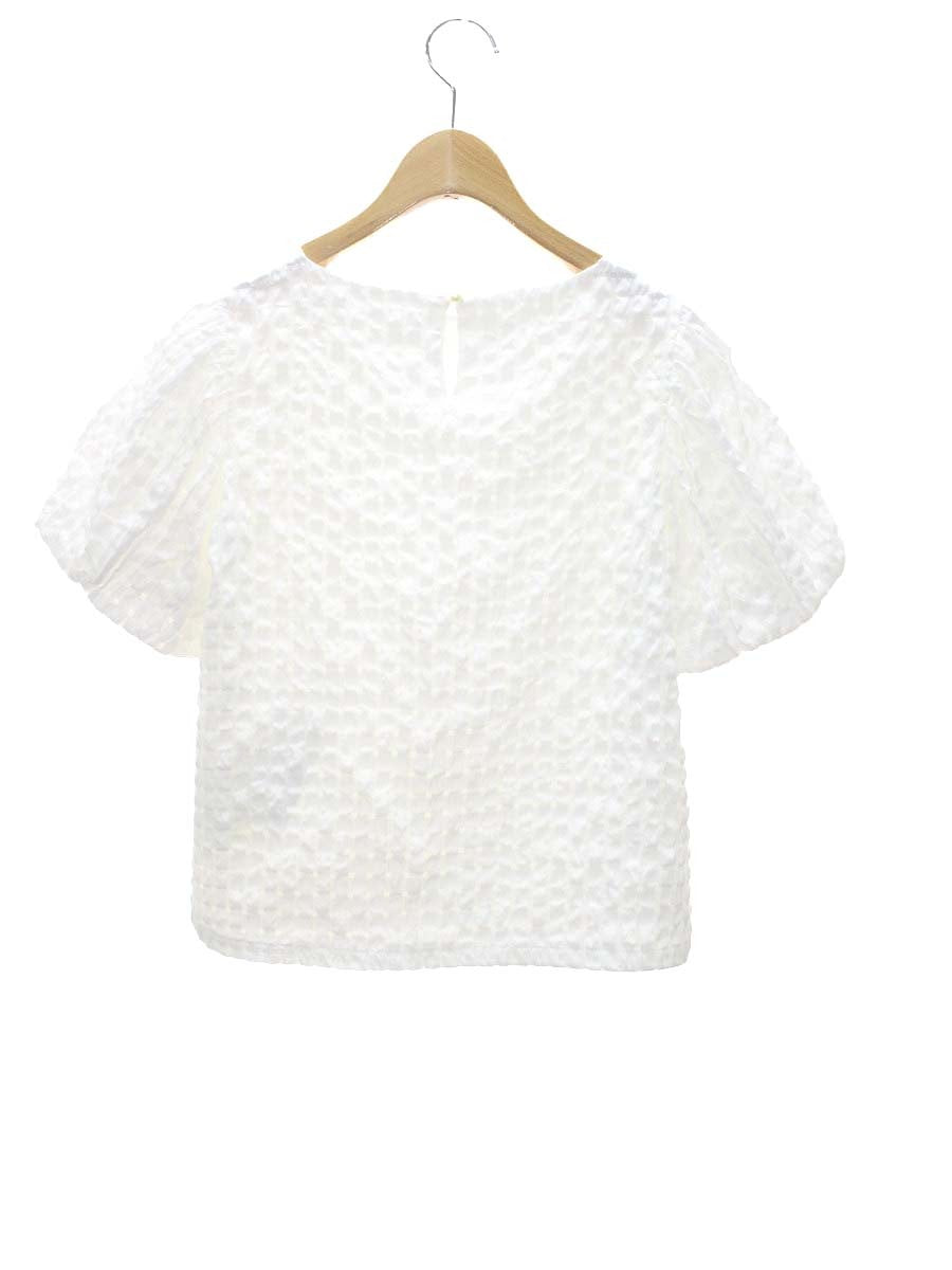 ジェンヌ ボリュームスリーブブラウス 022ss-tp05b シャツ S ホワイト パール IT308JWV0620 【SALE】