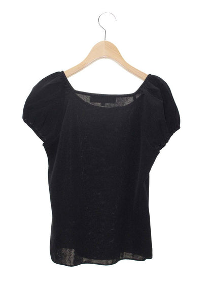 エムズグレイシー 428320 トップス 38 ブラック ニット パフスリーブ ITWHKTLPK3VE