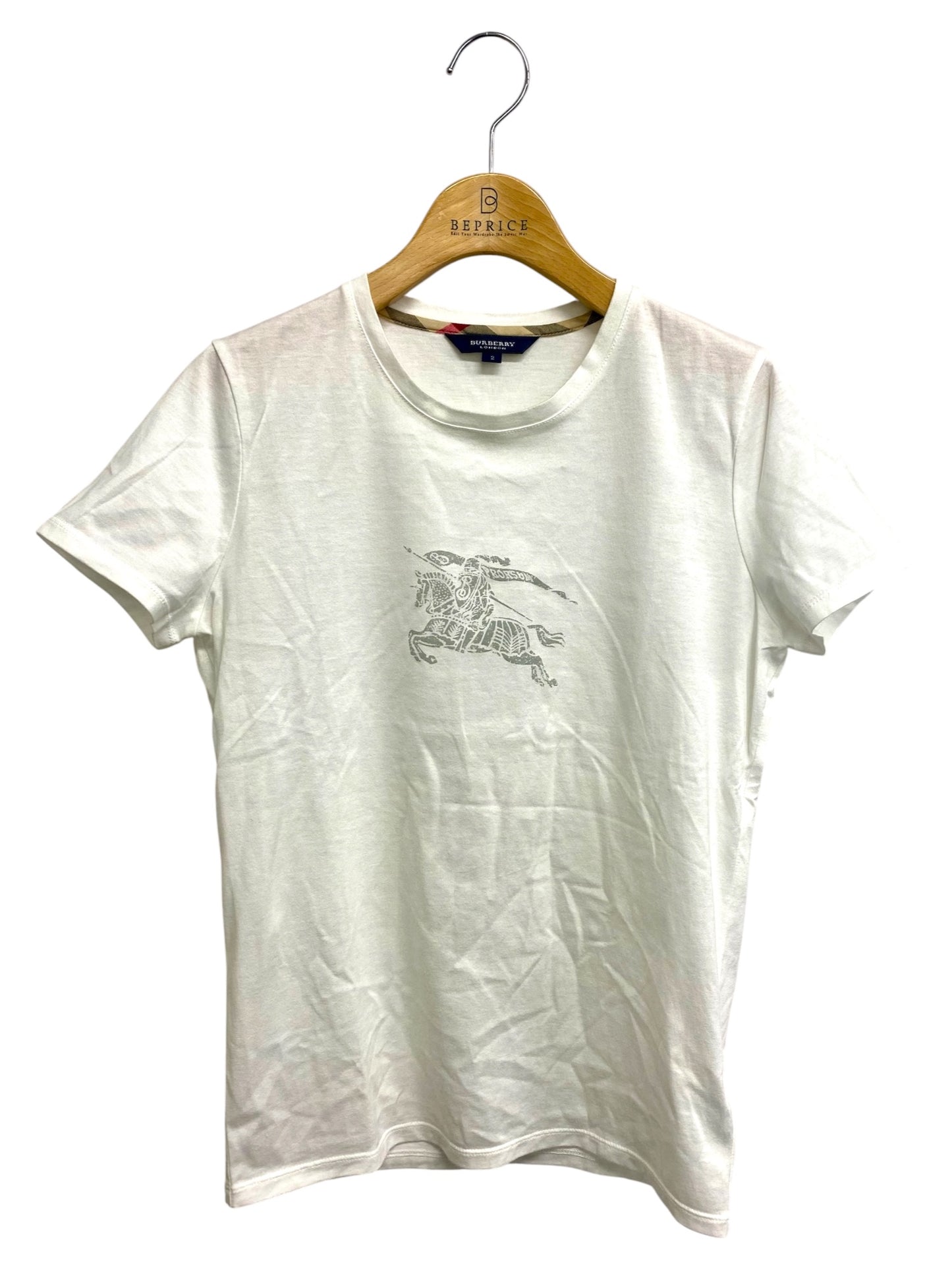 バーバリーロンドン エクエストリアン・ナイト・デザイン(EKD) B1P37-335-02 Tシャツ 2 ホワイト 半袖 ITKZYPDXK53I