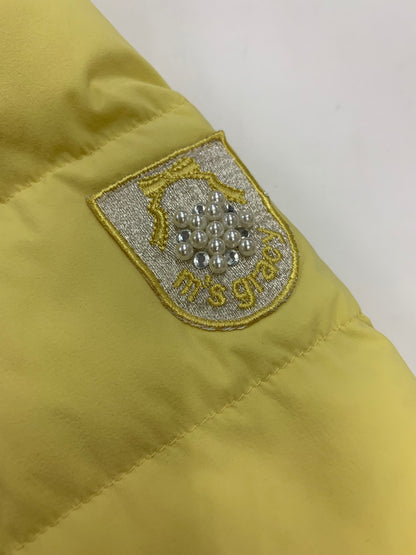 エムズグレイシー フェイクファー付き ショート 319606 ダウンジャケット 38 イエロー フリル ITPK9J3HIXQE