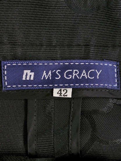 エムズグレイシー 924124 ジャケット 42 ブラック ブルゾン フラワーモチーフ IT8O37ZIHTPM