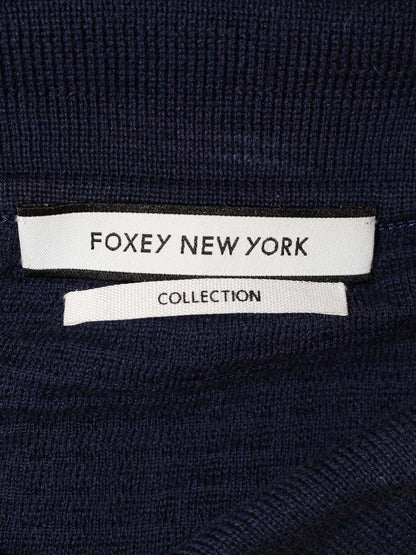 フォクシーニューヨーク collection Knit Tops 37444 ポロシャツ 42 ネイビー ニット ITGXSGW6VON4
