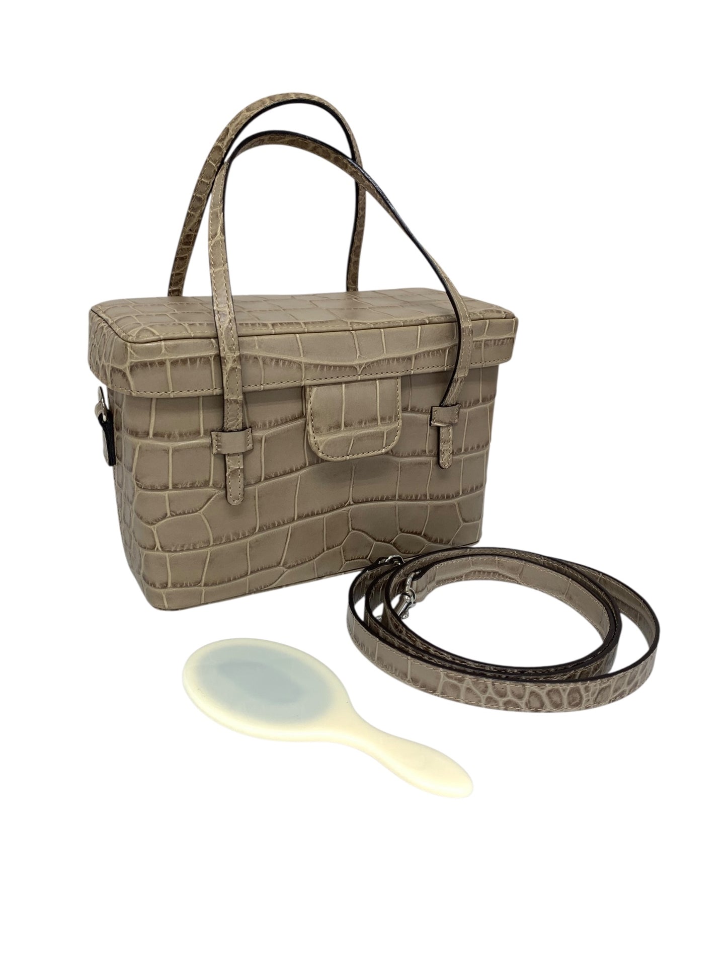 フォクシー ガトーショコラ バニティバッグ ベージュ レザー クロコ型押し 2way IT6M18WTCJDW