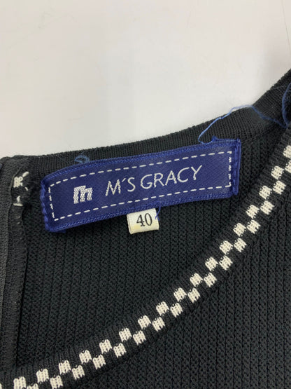 エムズグレイシー 628301 ワンピース 40 ブラック ニット リブ ITXSRXOZ2K3C