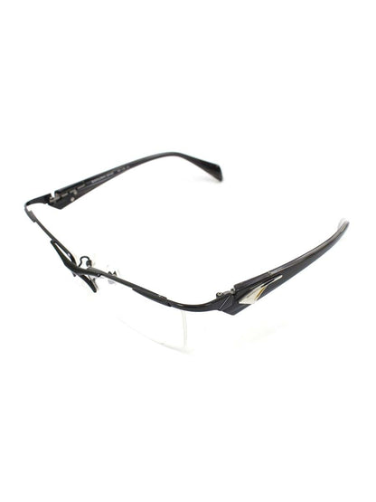 サムライ翔 SS-T36 メガネ ブラック/シルバー メタルフレーム スクエア ハーフリム ITBDRWK2YY61