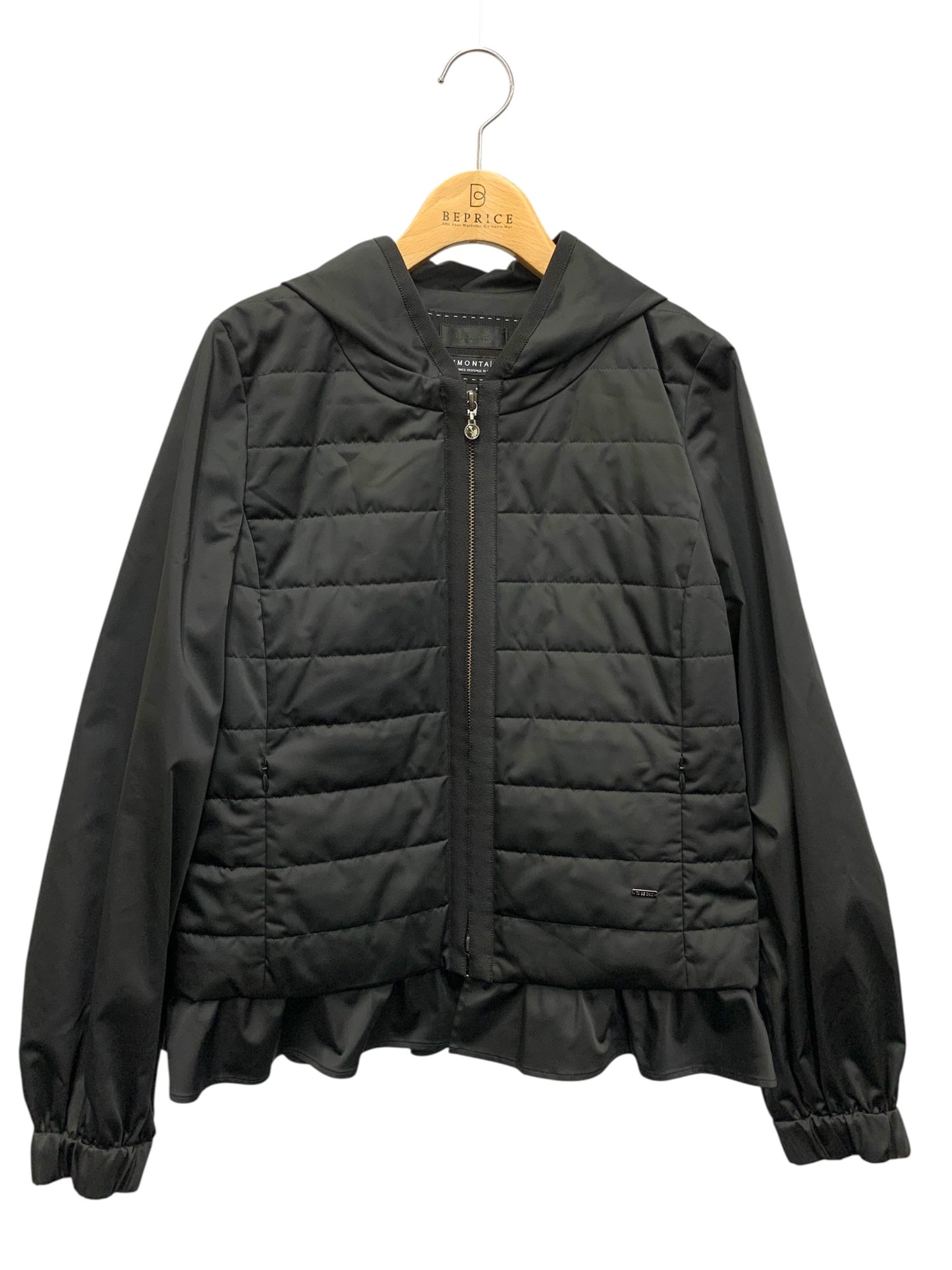 トゥービーシック W5A03-659-09 ジャケット 40 ブラック ナイロン ジップアップ フード付き IT9881LFPWFD