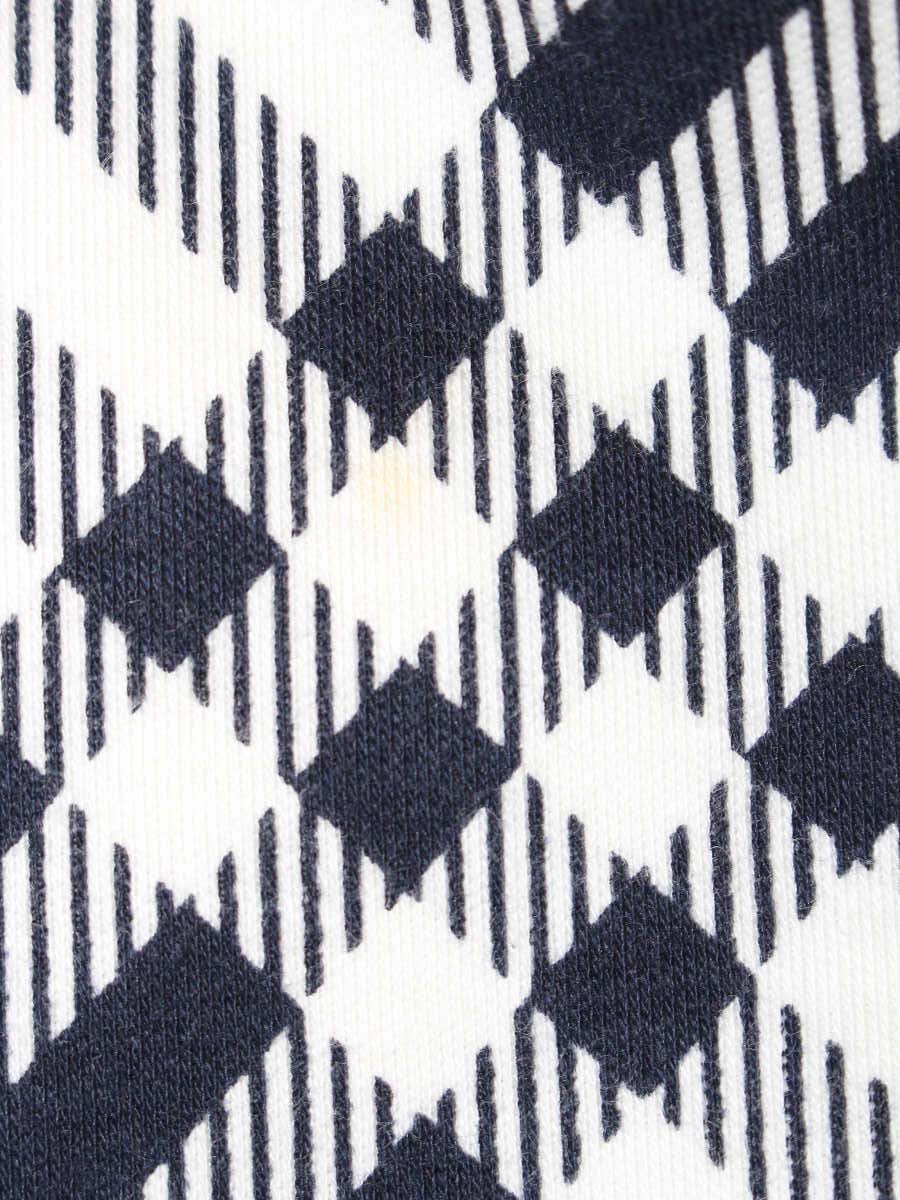 バーバリーブルーレーベル FA511-109-30 カットソー 38 ホワイト/ネイビー チェック フリル IT8J5LKR5657