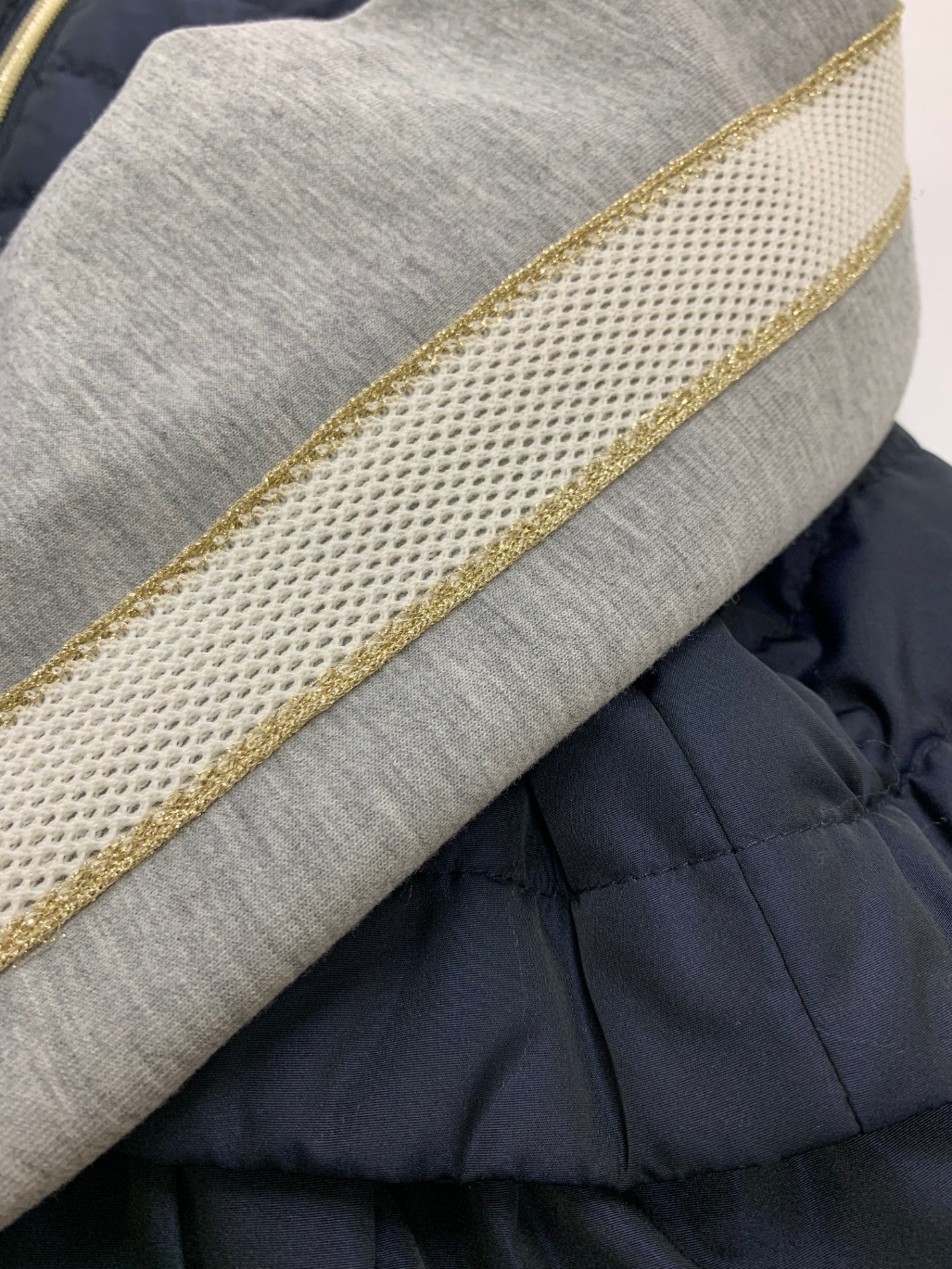 ヘルノ GC0018G コート 14A ネイビー 異素材ミックス フード 2way スウェット袖 ITMLD7U3LNYM