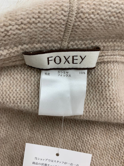 フォクシーブティック 35577 ストール ショール ベージュ フーディ カシミヤ フォックスファー ITTP6ZI5NIHI