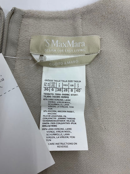 エスマックスマーラ 922603730 ワンピース 40 グレージュ ウール ITDDZY4J1KLK