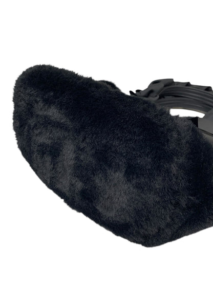 エムズグレイシー 394510 ハンドバッグ ブラック エコファー リボンハンドル ラインストーン ITTY7A7UZ2WM