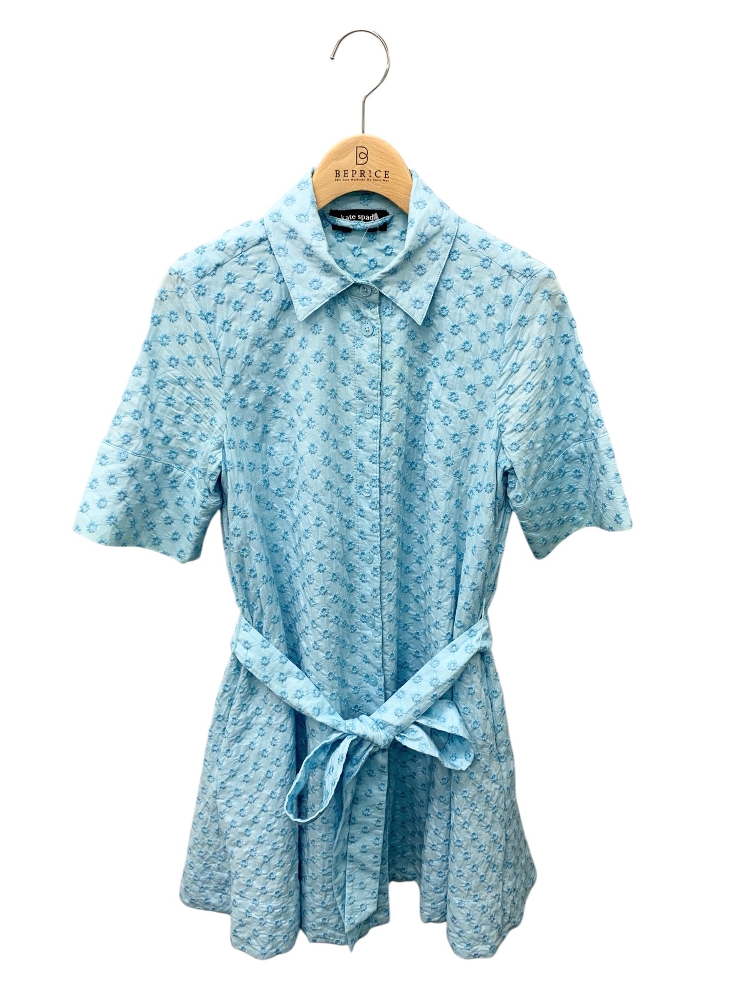 ケイトスペード ワンピース XS ブルー 刺繍 IT1CBRD0Y0X4