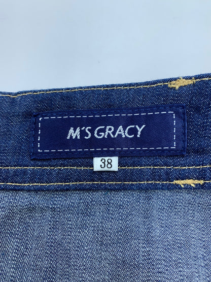 エムズグレイシー パールスタッズ付きデニムスカート 417611 38 ネイビー ITC8IG8KX78C 【SALE】