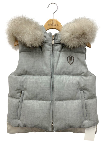 フォクシーブティック Chaleur 42362 ダウンベスト 40 グレー フォックスファー ITWOUEF3E8K6