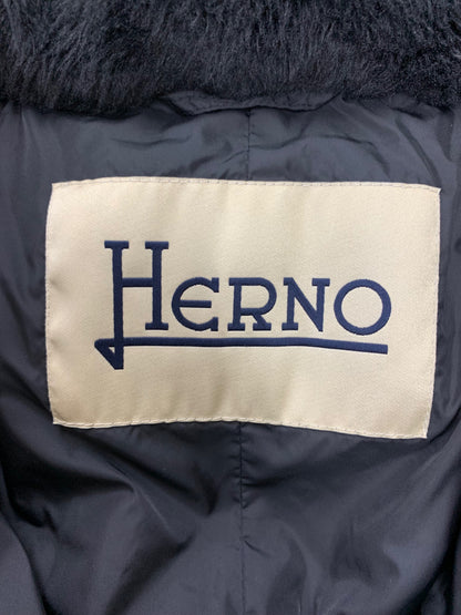 ヘルノ ラミナー PI001516D 12004 9389 ダウンコート 40 ブラック エコファー ダブルジップ マット ゴアテックス 2way IT517VKQDLMD
