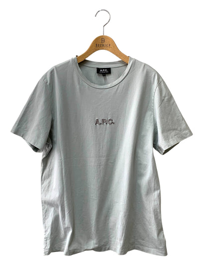 アーペーセー 24235-1-90061 Tシャツ L ブルー ロゴ 刺繍 ITPHMDDRAZZE