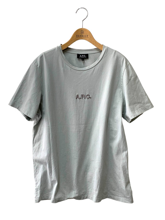 アーペーセー 24235-1-90061 Tシャツ L ブルー ロゴ 刺繍 ITPHMDDRAZZE