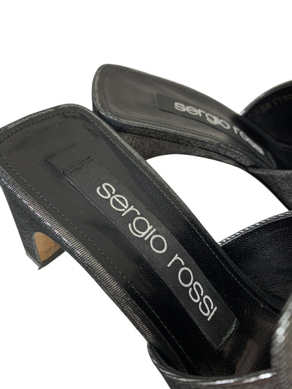 セルジオロッシ Sr1 Mule HH 60mm A81700 ミュール 37 ブラック サンダル スクエアートゥ ITN6PHXG7TJ0