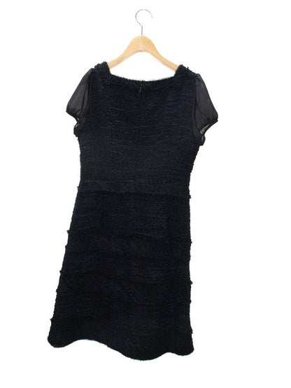 トゥービーシック UME89-939-09 ワンピース 40 ネイビーブラック ティアード ツイード ITBLVOHJPWC8