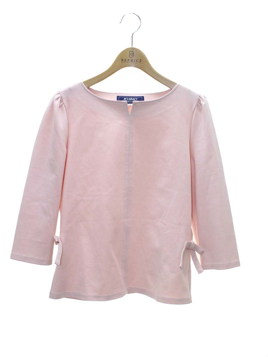 エムズグレイシー 115108 カットソー 40 ピンク ステッチ リボン IT2CF2O90MMH