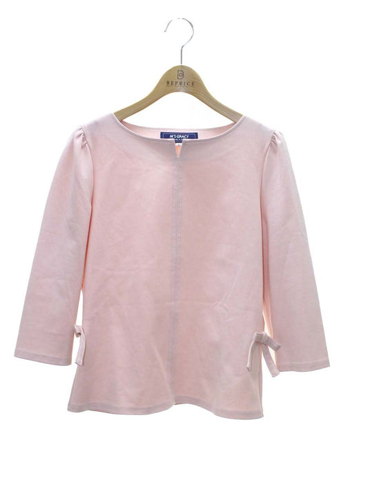 エムズグレイシー 115108 カットソー 40 ピンク ステッチ リボン IT2CF2O90MMH