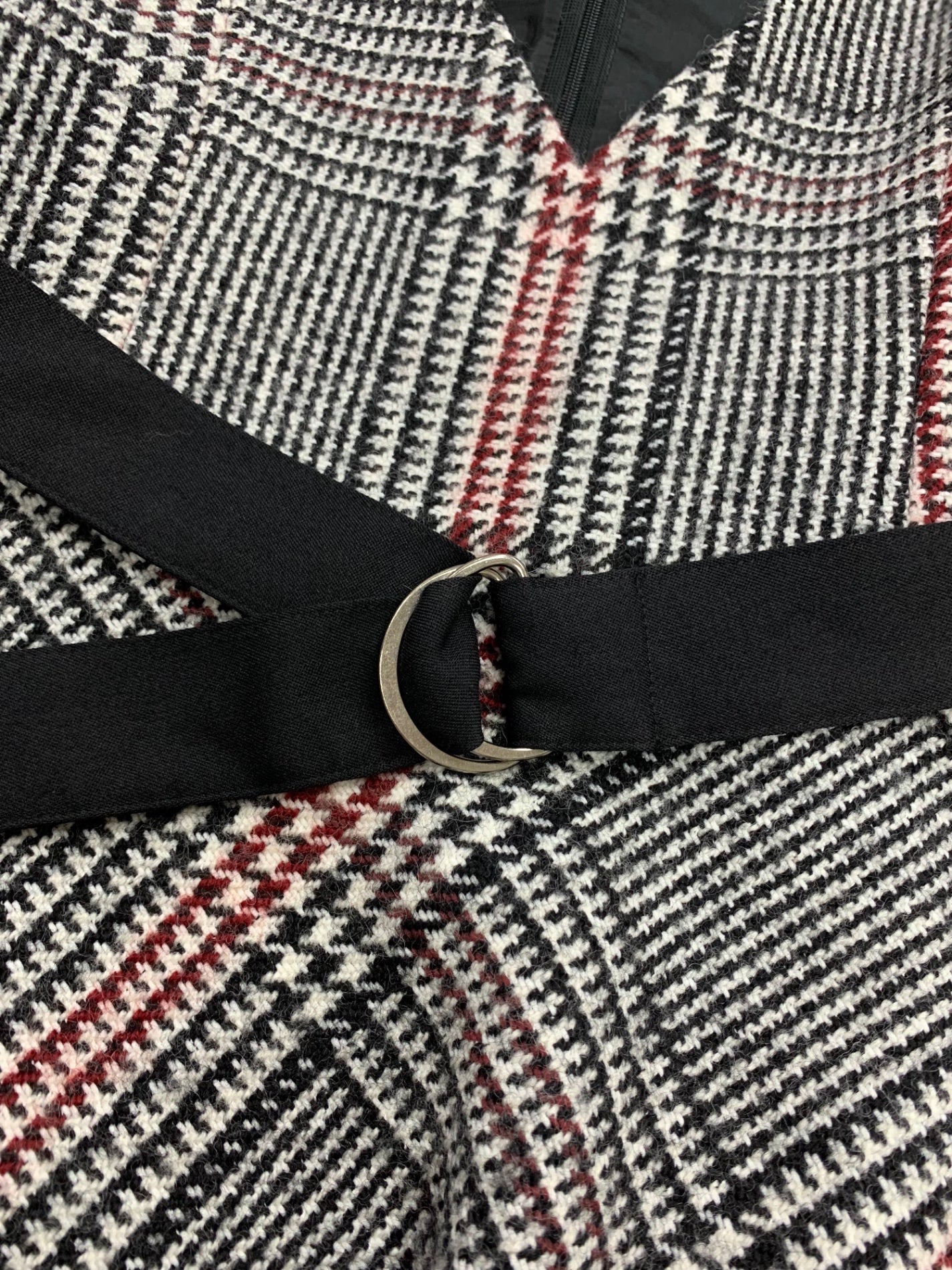 エムズグレイシー 811711 ワンピース 40 ブラック ウール 千鳥格子 チェック ITZOSYBTTO9C