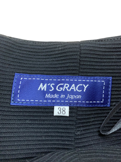 エムズグレイシー 017105 スカート 38 ブラック ウエストリボン ボックス IT7M60JYBTCZ 【SALE】