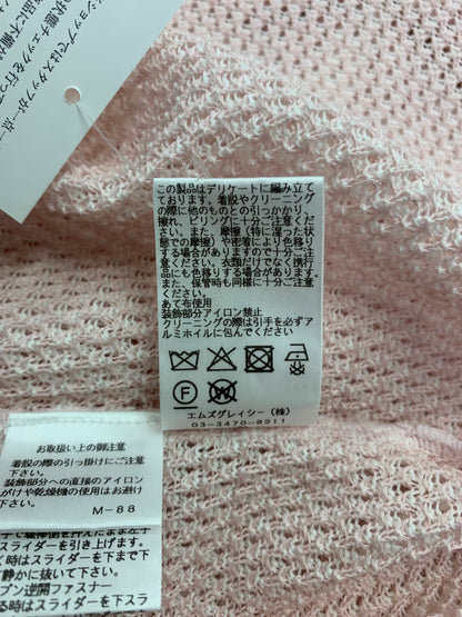 エムズグレイシー 518340 カーディガン 38 ピンク ジップ メッシュ リボン IT0OAEAS6OWG