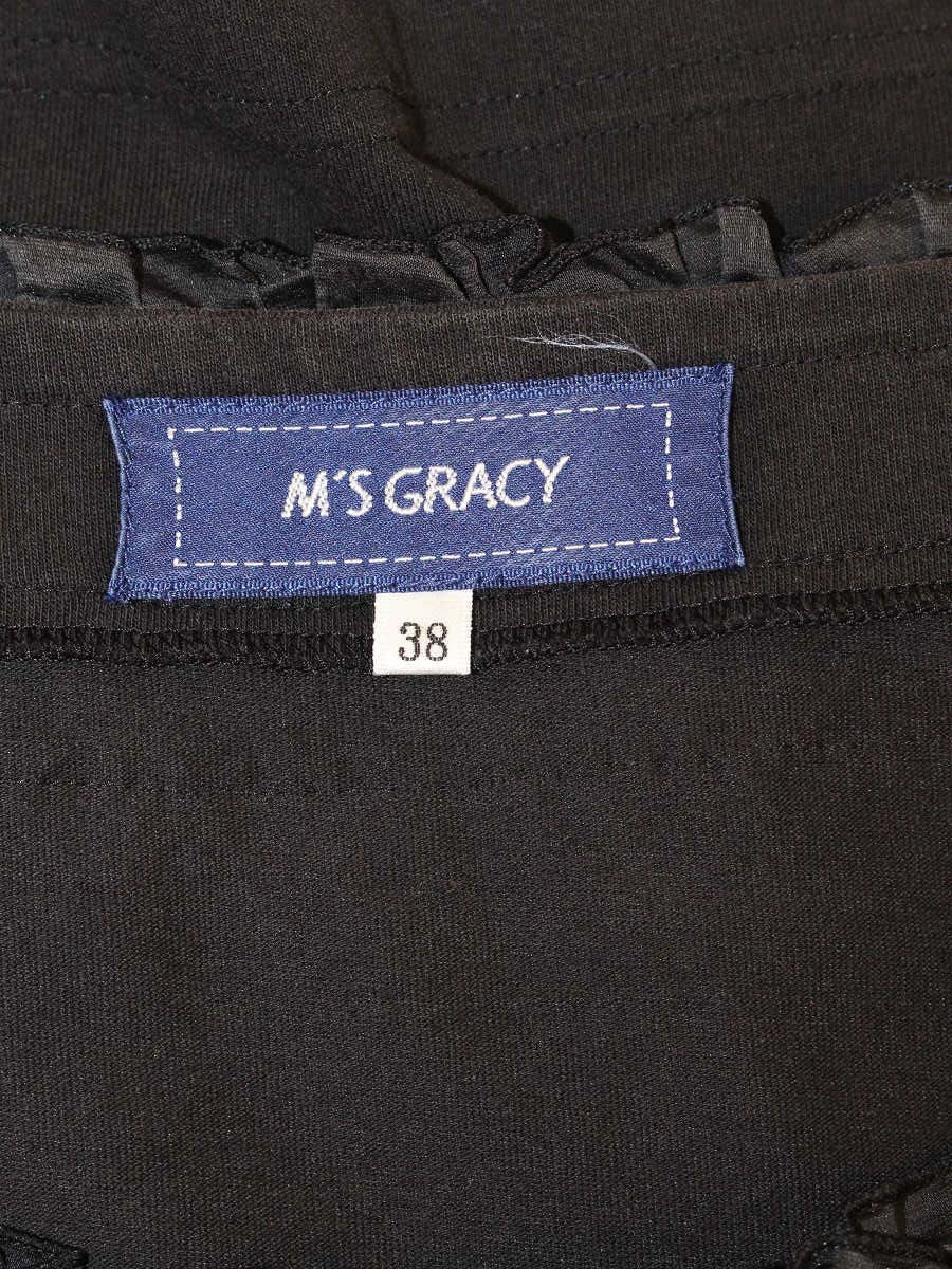 エムズグレイシー 115314 Tシャツ カットソー 38 ブラック 衿フリル ITCMN9X320IM