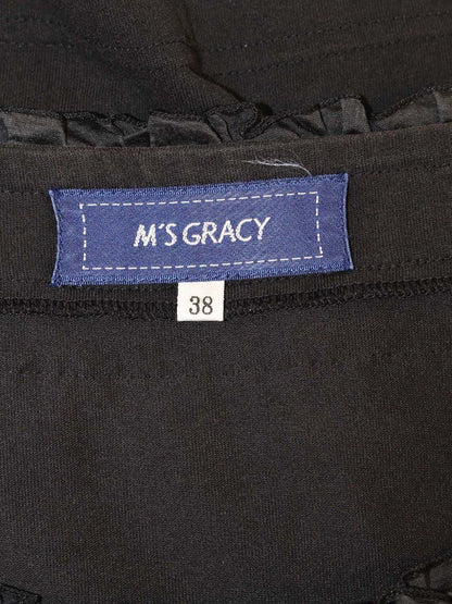 エムズグレイシー 115314 Tシャツ カットソー 38 ブラック 衿フリル ITCMN9X320IM