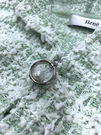 ルネ 6212340 パーカー 34 グリーン ツイード調 フーディ ジップアップ ITNAHCDOX3CO