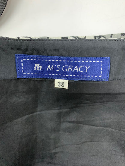 エムズグレイシー 327517 スカート 38 グレー ラメ フラワーモチーフ バルーン ITTZVWJ20LP4 【SALE】