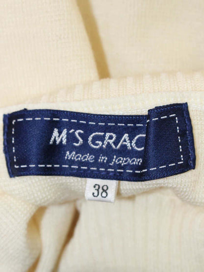 エムズグレイシー Camellia Motif Knit 818568 ニット セーター 38 アイボリー フラワーモチーフ スパンコール ITBLJB65VZLC