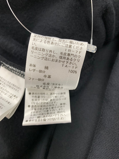 バーバリーブルーレーベル E191-685-09 ダッフルコート 38 ブラック レザー フード ドルマンスリーブ IT7CQMLGOD0M