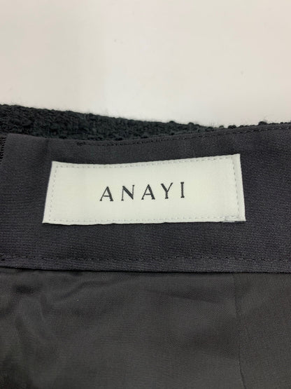 アナイ ミニドットツイードＡライン スカート 102511-11-060-95-360 36 ブラック ITJEZKY9NYV0