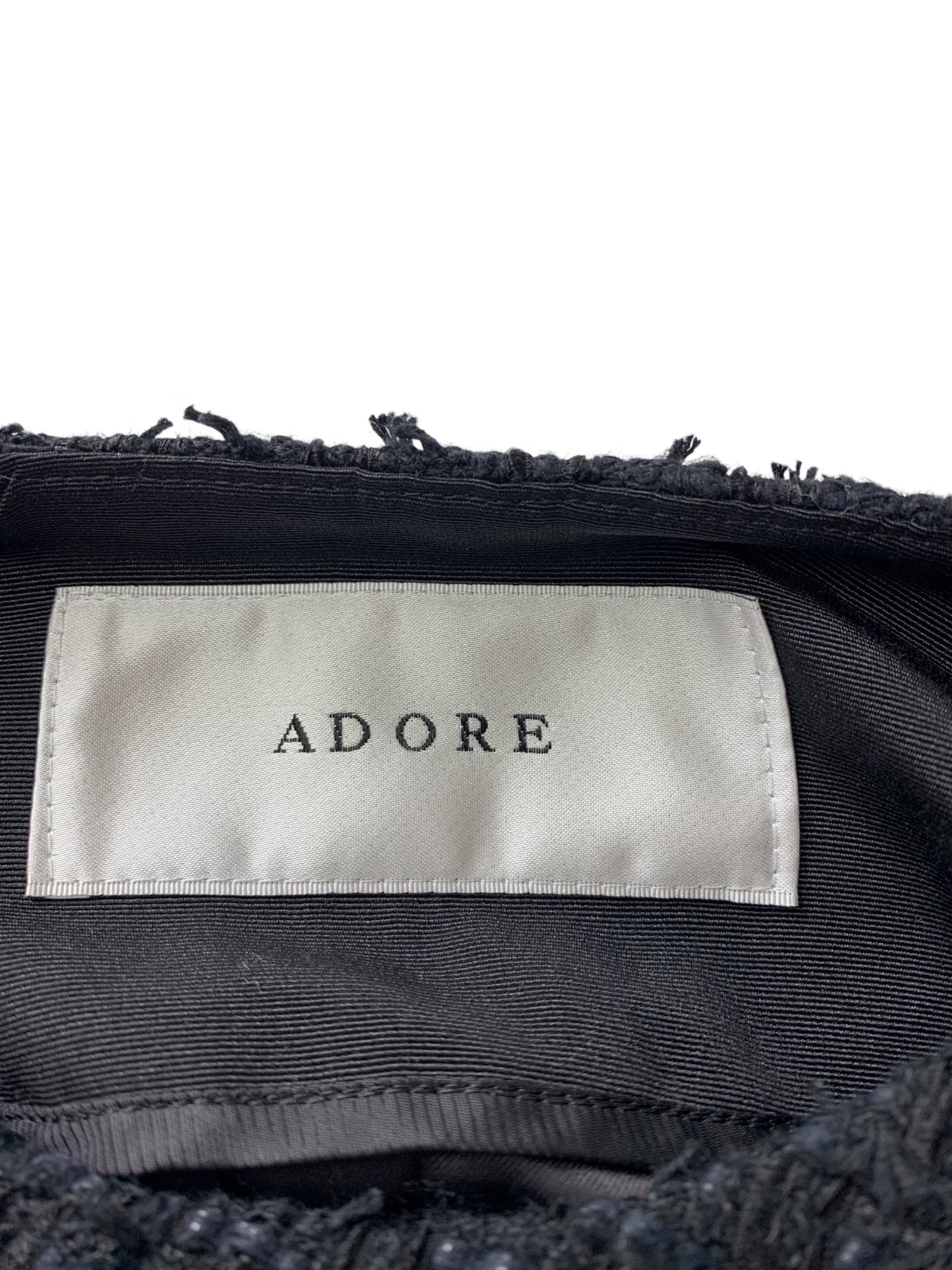 アドーア ペーパーヤーンツイードノーカラージャケット 531-0150029 36 ブラック ITI51J2EXKPG