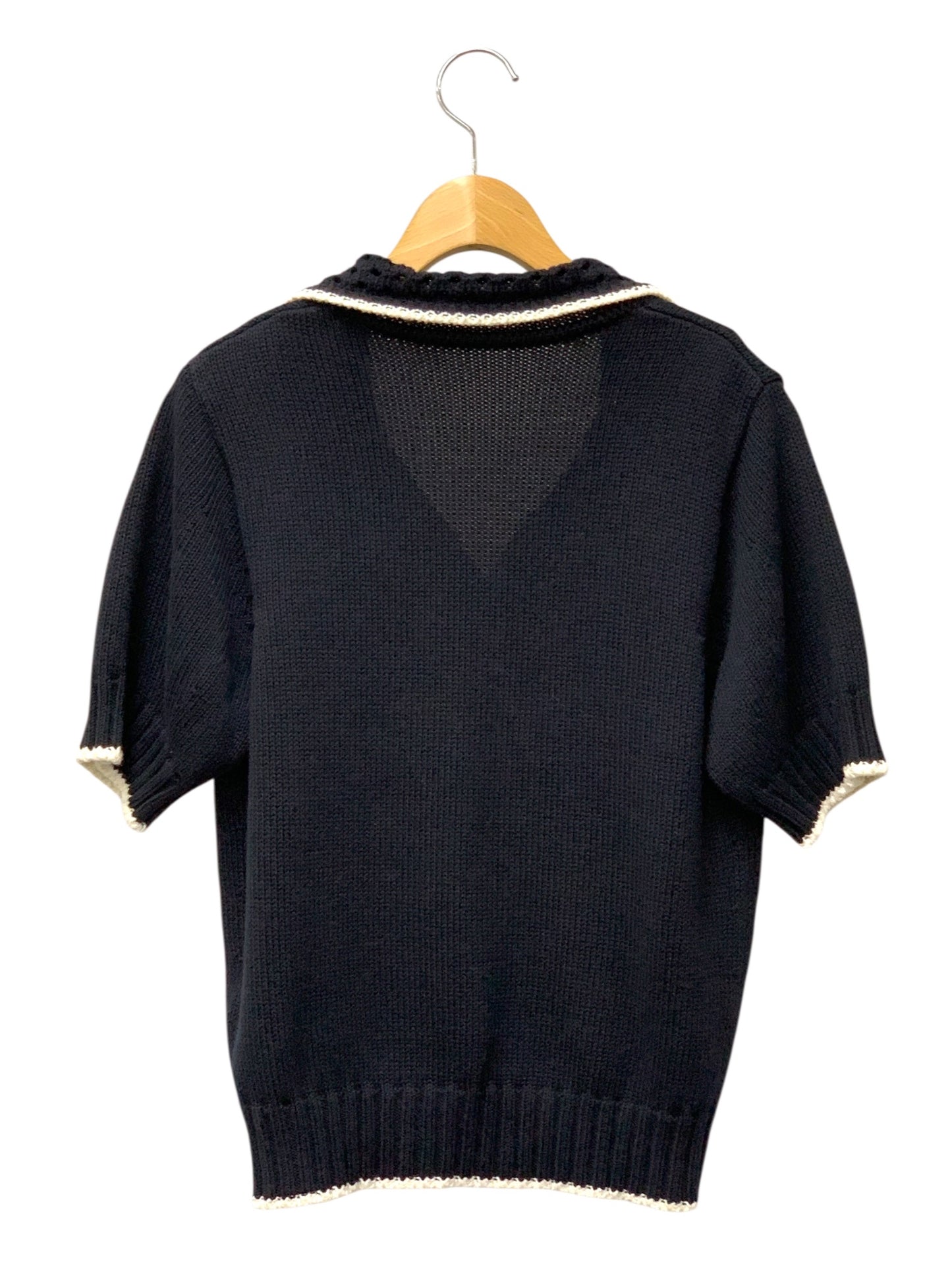 フォクシーブティック Knit Top Jeanne 44410 ニット 40 ネイビー ポロ IT1JSILSGAMG