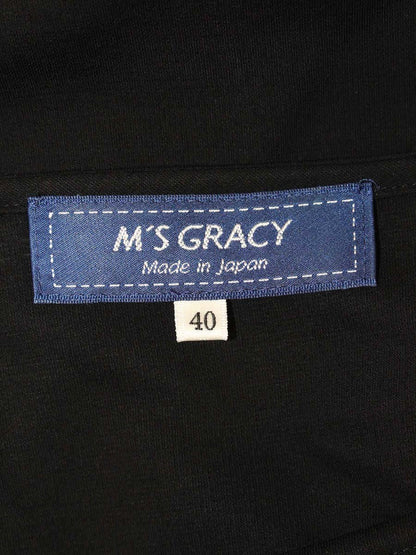 エムズグレイシー 015108 Tシャツ カットソー 40 ブラック 肩リボン IT3BH81JLMPT