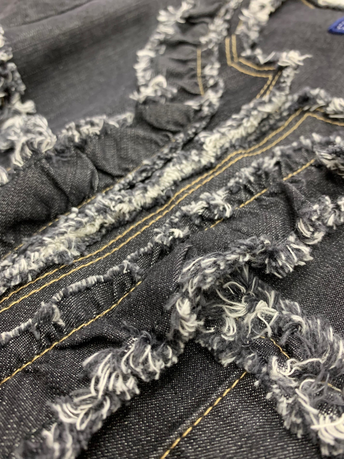 エムズグレイシー 414112 デニムジャケット 38 ブラック フリル ITCDI0ZT8EQS