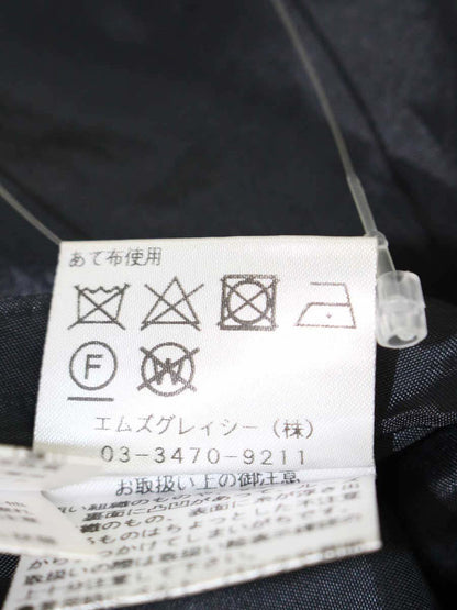 エムズグレイシー 千鳥柄ライン入りタックスカート 317524 40 ブラック/ベージュ フラワーモチーフ IT8TMZUFB3OE