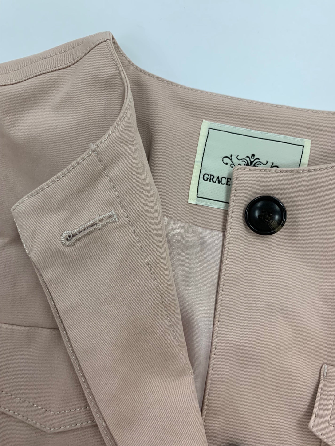 グレースコンチネンタル 1916 2194-0 36 ピンク ノーカラー ワークコート IT89QKV0U5EO