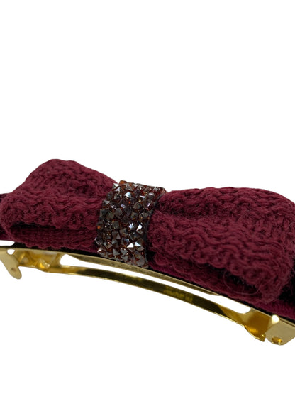 アレクサンドルドゥパリ バレッタ レッド リボン ラインストーン ニット ITJW21YXILWO 【SALE】