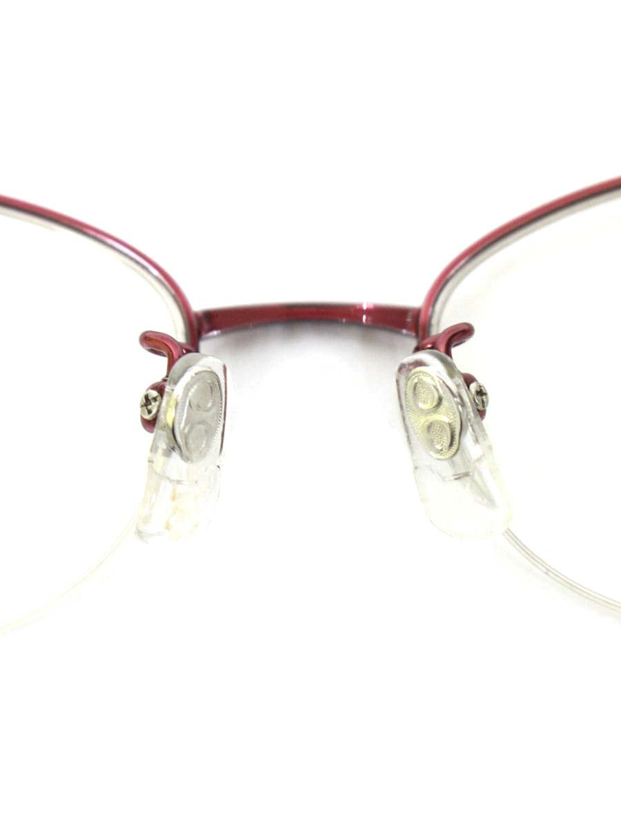 ラインアートシャルマン XL1650 メガネ レッド メタルフレーム ハーフリム オーバル ITJM9R8R7GBW 【SALE】