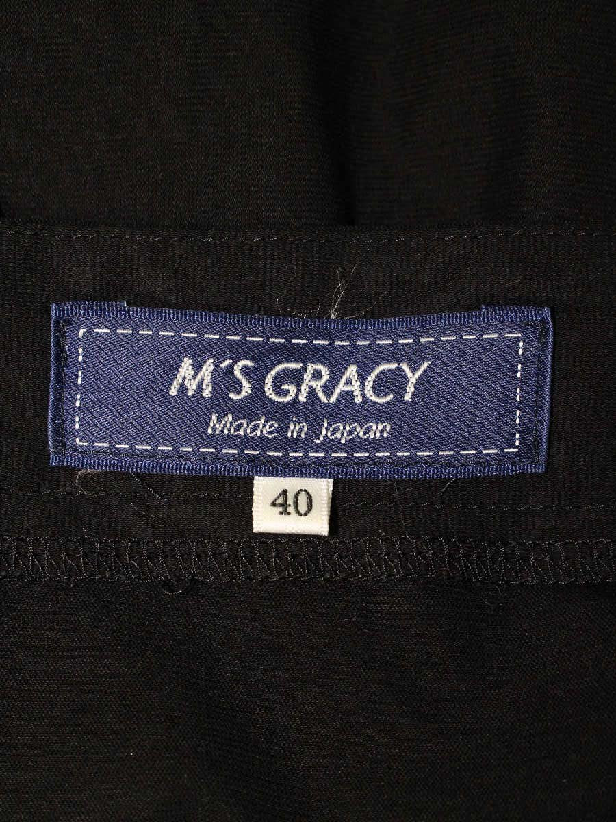 エムズグレイシー 915313 Tシャツ カットソー 40 ブラック パフスリーブ リボン ITE0Z16SFYU4