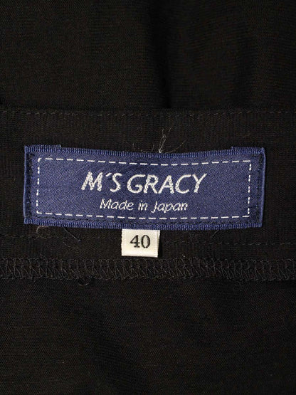 エムズグレイシー 915313 Tシャツ カットソー 40 ブラック パフスリーブ リボン ITE0Z16SFYU4