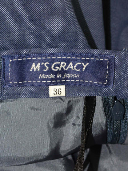 エムズグレイシー Flared Skirt 917324 スカート 36 ネイビー リボン ITQ6J8VMHS2K 【SALE】