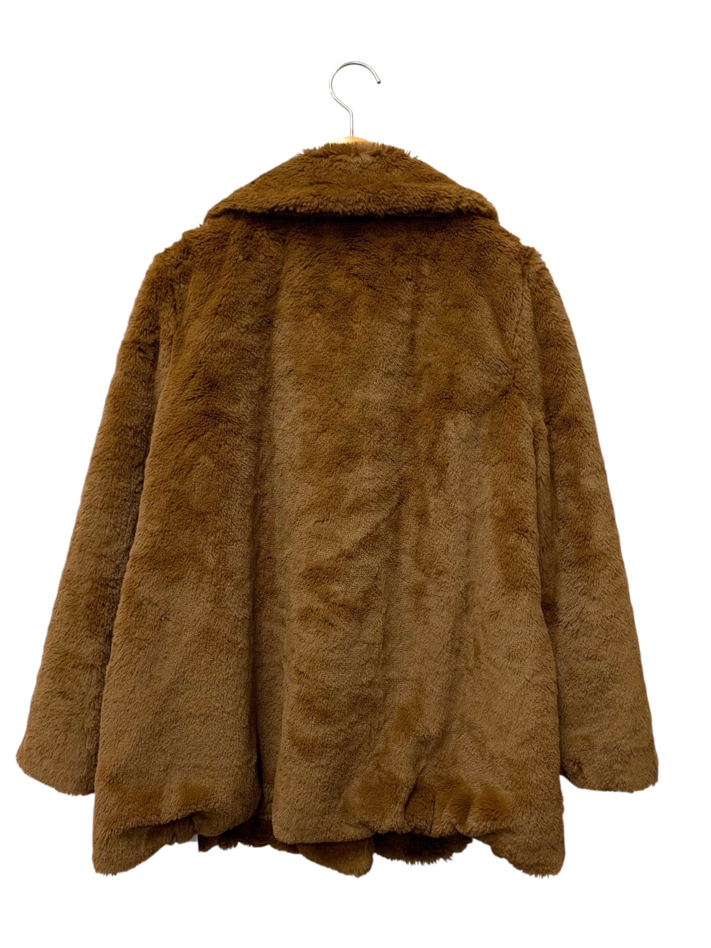 ギャラリービスコンティ 1383381 ショートコート 3 ブラウン フェイクファー パールボタン IT5AWR2PEX8C