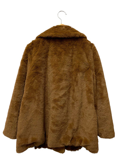 ギャラリービスコンティ 1383381 ショートコート 3 ブラウン フェイクファー パールボタン IT5AWR2PEX8C