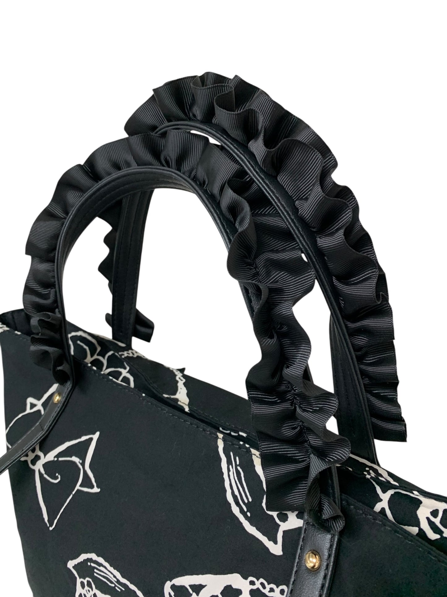 エムズグレイシー 594120 トートバッグ ブラック フリル ITBHIFVS3Q8I