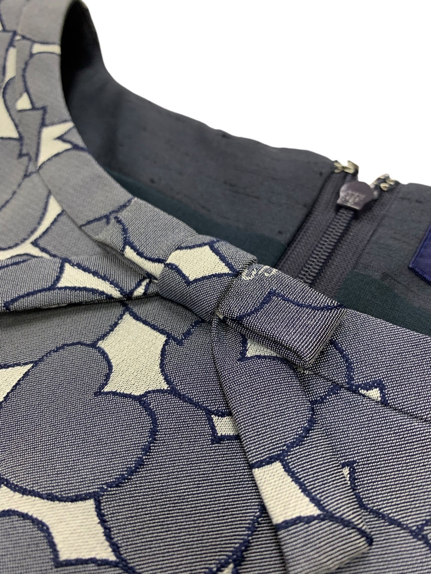 エムズグレイシー 111104 ワンピース 38 ブルー ハートモチーフ ロゴ リボン フレア IT2770LPJMT8